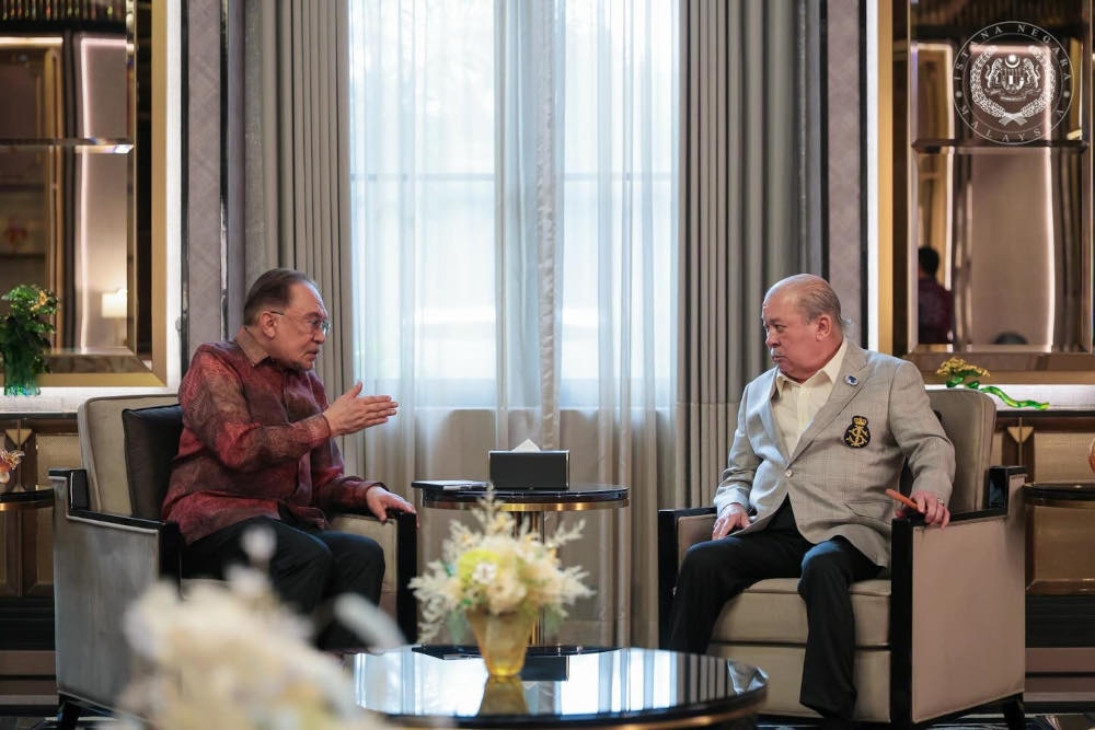 According to a post on the King’s official Facebook page, the meeting included updates on the federal government’s administration and discussions on current issues. — Picture from Facebook/Sultan Ibrahim Sultan Iskandar 