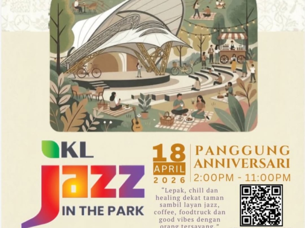 KL Jazz in the Park will feature four prominent local ensembles, Tuku’ Kame’, Akasha, Traditopia and Attap Band, on April 18 at Panggung Anniversari in Perdana Botanical Gardens. — Picture via Instagram/Dewan Bandaraya Kuala Lumpur