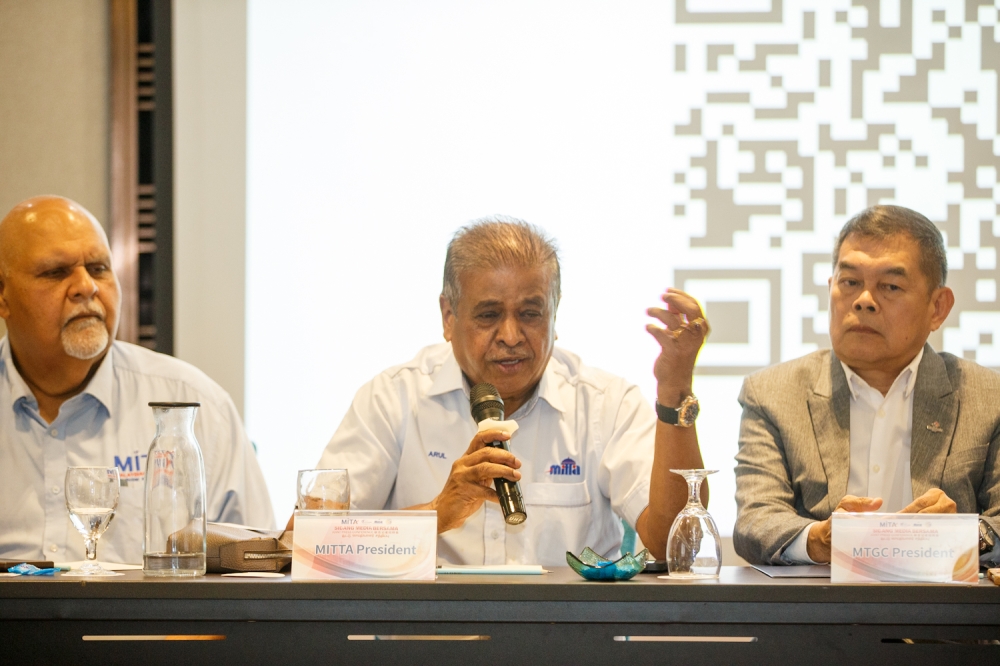 Datuk A. Aruldas, President of the Malaysian Indian Tour & Travel Association (MITTA), speaks during a press conference on the impact of rising diesel prices on the tourism industry in Kuala Lumpur, March 30, 2026. — Picture by Raymond Manuel