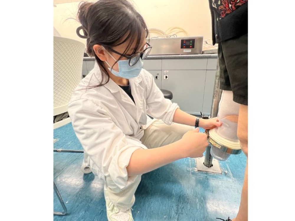 A student conducts a prosthetic fitting for an amputee patient. — Picture courtesy of Nooranida Arifin/Department of Biomedical Engineering, Faculty of Engineering, Universiti Malaya