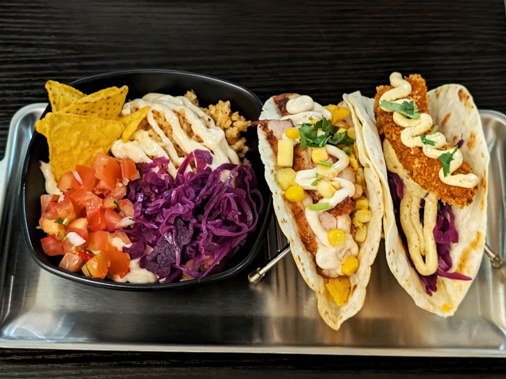 For RM25, the large lunch set comes with your choice of two tacos, and either fries or Mexican tomato rice. — Picture by Ethan Lau