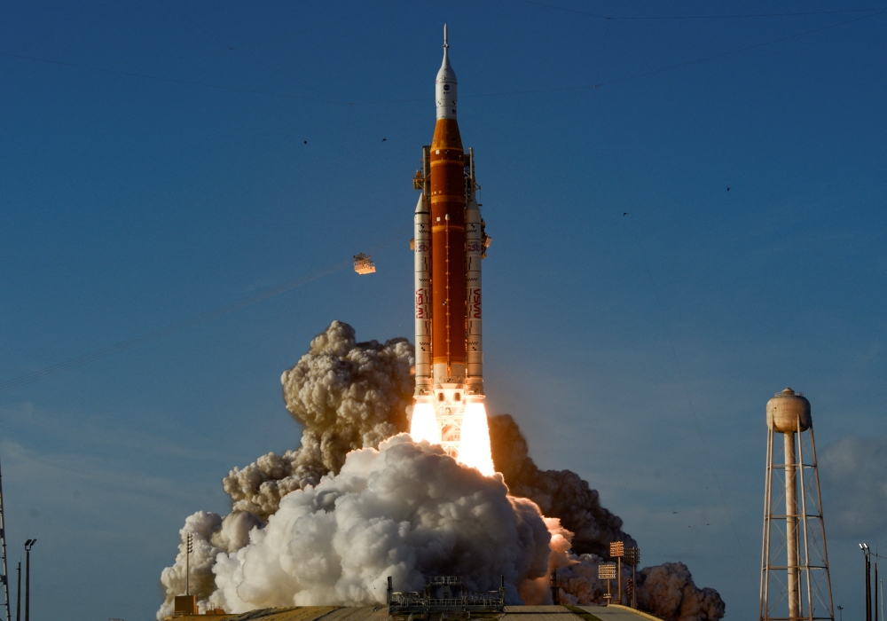 Nasa’s Artemis II mission to fly by the moon, comprising of the Space Launch System (SLS) rocket with the Orion crew capsule, lifts off from the Kennedy Space Center in Cape Canaveral, Florida, April 1, 2026. — Reuters pic 