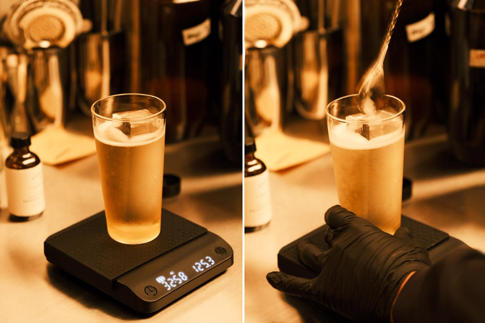 Mixing infused rum with fennel syrup and elderflower tonic. — Picture courtesy of Submerge