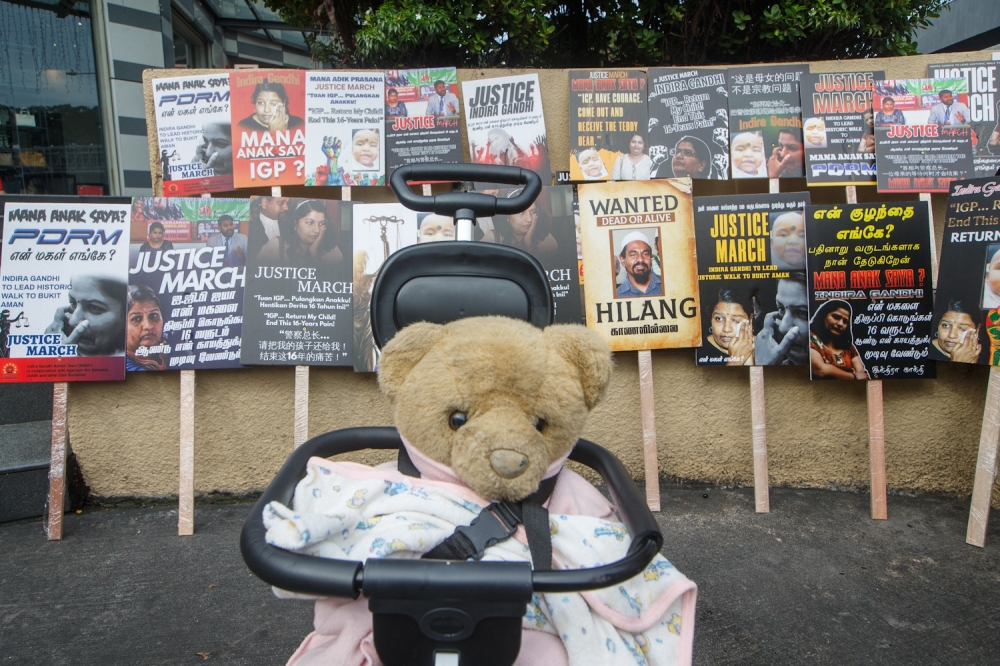 This teddy bear belonged to Prasana and has been kept by her mother and siblings, even until now, 17 years after she was snatched away at 11 months old. — Picture by Raymond Manuel 