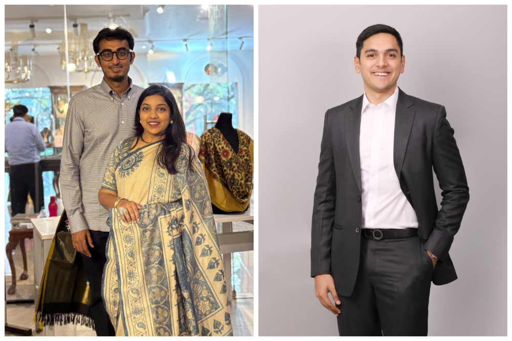 Tulsi Madras founders Sandeep Parekh and Prarthana Parekh (left), along with Arjun Varadaraj, executive director of NAC Jewellers, are excited to meet their Malaysian fans. In Chennai, they welcome Malaysian visitors — particularly brides — almost every week.