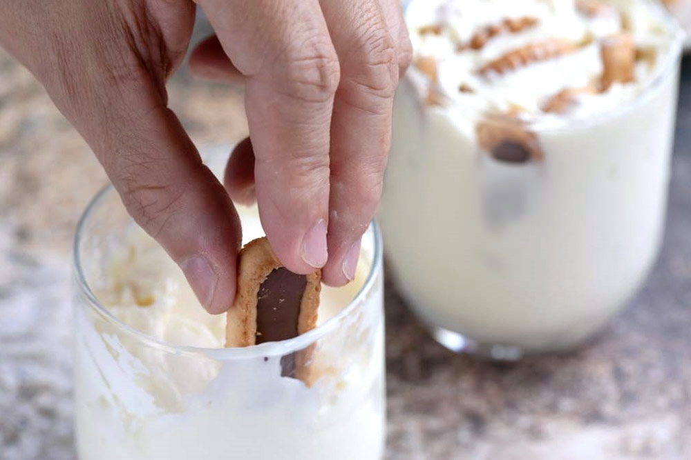 Press the biscuits down into the yoghurt. — Picture by CK Lim