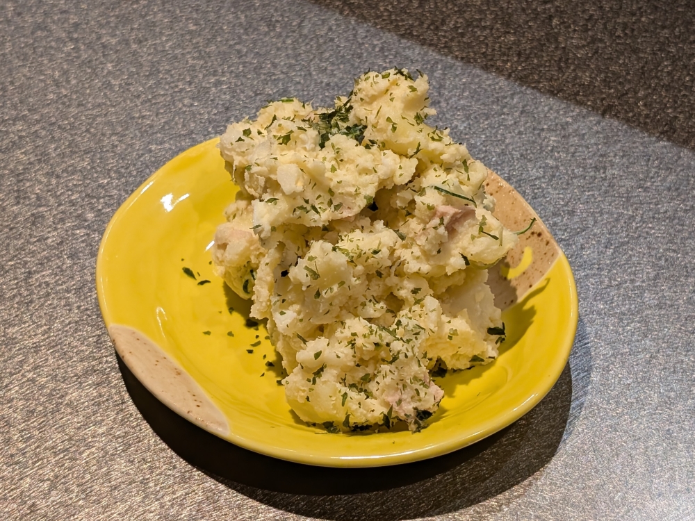 Potato salad is usually a non-event, but Blue Hour’s has a very interesting whipped texture. — Picture by Ethan Lau