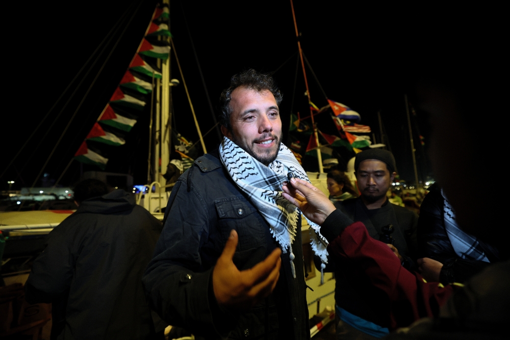 Brazilian activist Thiago Ávila, a member of the Global Sumud Flotilla Steering Committee, thanks Malaysia for its strong solidarity with Palestine ahead of the mission’s departure to Gaza. — Bernama pic