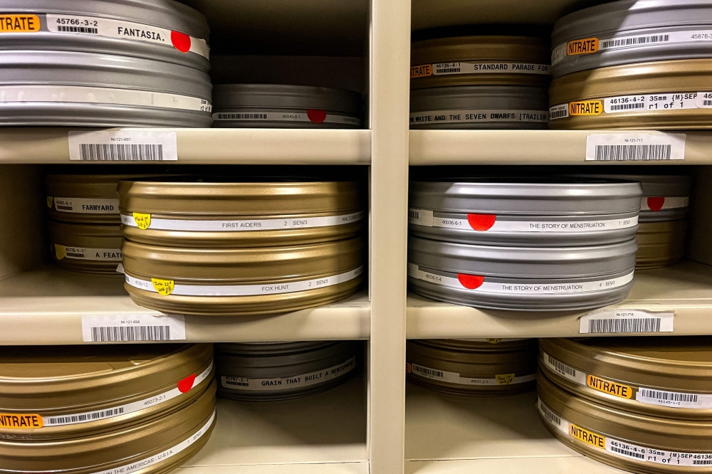 Various motion pictures from the Walt Disney Company are seen in the nitrate film vault at the Packard Campus of the Library of Congress’s National Audio-Visual Conservation Center in Culpeper, Virginia on April 2, 2026. — AFP pic