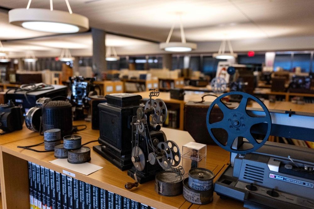 Periodicals and historical items are seen on shelving in the office area of the Packard Campus of the Library of Congress’s National Audio-Visual Conservation Center in Culpeper, Virginia on April 2, 2026. — AFP pic