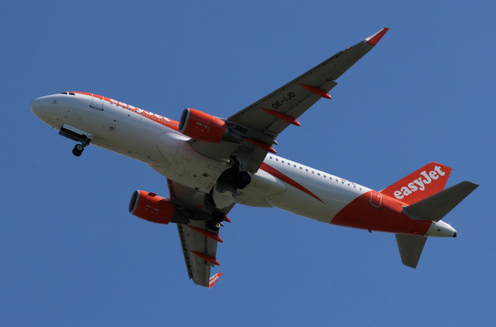 An EasyJet Europe Airbus A320-214 aircraft takes off from Nantes Atlantique Airport in Bouguenais near Nantes, France April 8, 2026. — Reuters pic  