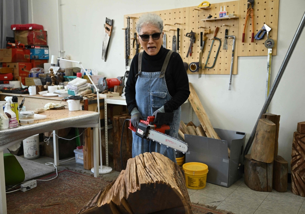 South Korea’s chainsaw artist carves a name for herself at 91