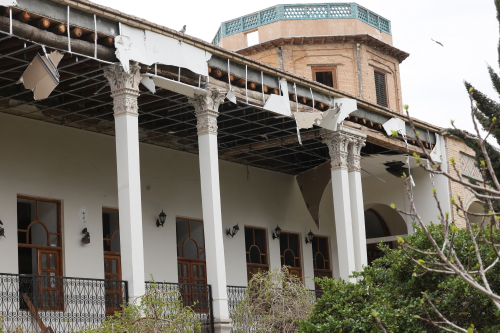 A damaged historic building stands next to Isfahan’s Provincial Governor’s office near Naqsh-e Jahan Square, a UNESCO World Heritage site, in Isfahan, Iran, March 23, 2026. — Reuters pic