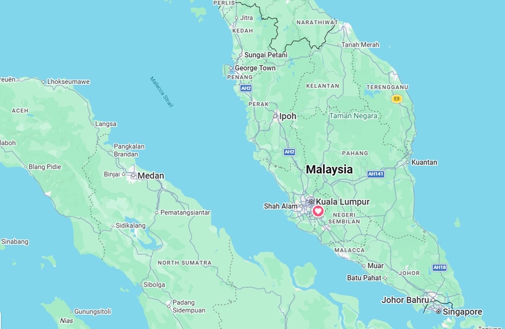 Today the Strait of Malacca remains one of the most important maritime corridors on Earth. Nearly 100,000 ships pass through it every year. — Picture via Google Maps