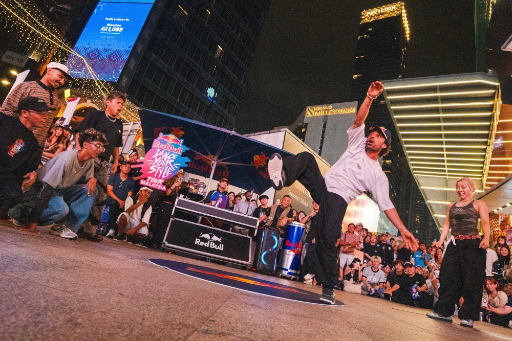 Majid Kessab showcases his dance moves at Bukit Bintang when the Red Bull Dance Your Style Asia Tour made its first stop in Malaysia. — Picture courtesy of Trident creatives/ Red Bull Content Pool