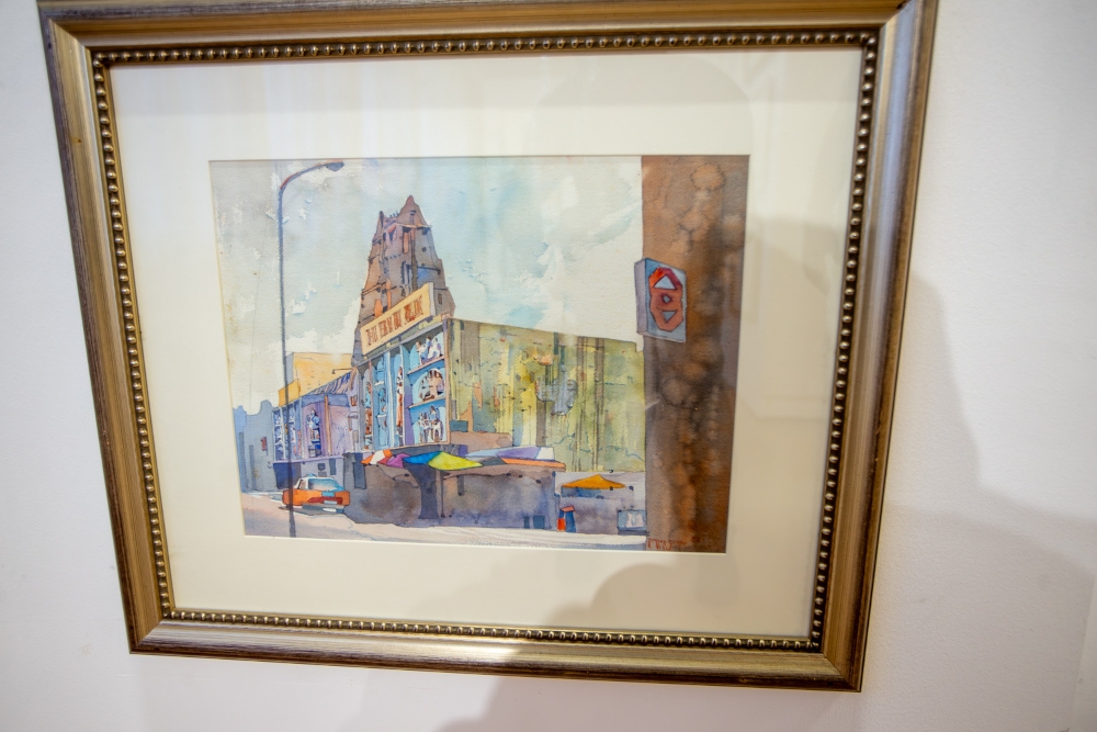 A watercolour on paper artwork by Maamor Jantan depicting the Sri Mahamariamman Temple in Jalan Tun HS Lee is displayed at the Temple Art Gallery showcase in Kuala Lumpur April 21, 2026. — Picture by Raymond Manuel