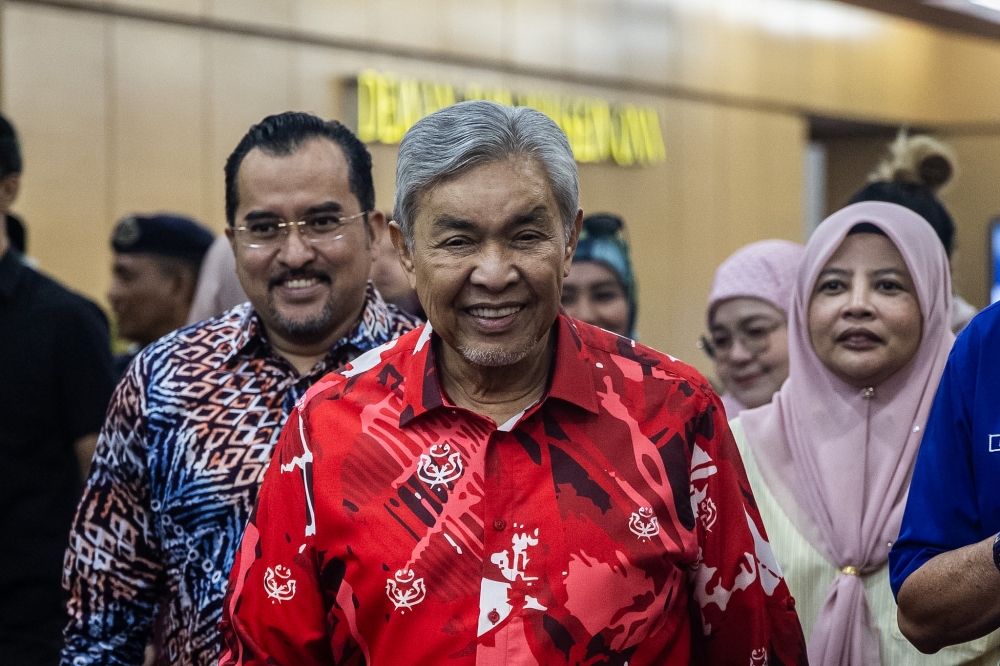Umno president Datuk Seri Ahmad Zahid Hamidi arrives for an event at World Trade Centre Kuala Lumpur (WTCKL) in Kuala Lumpur April 27, 2026. —Picture by Firdaus Latif