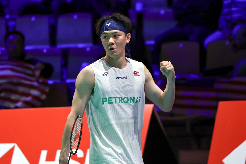 Malaysia men’s singles player Lee Zii Jia in action against Koki Watanabe of Japan in their Group B match of the BWF Thomas & Uber Cup Finals 2026 at Forum Horsens April 29. 2026. Zii Jia won 21-13, 21-19. — Bernama pic