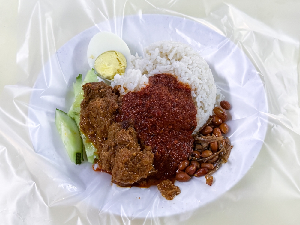 A classic pairing of Nasi Lemak with Daging Rendang. — Picture by Lee Khang Yi