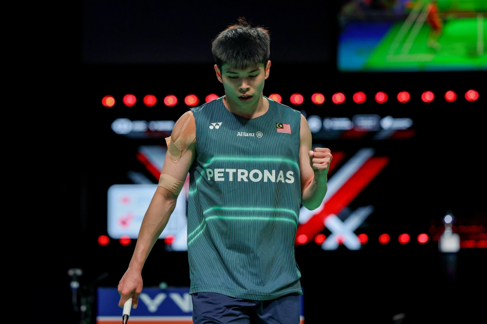 Malaysia’s Leong Jun Hao plays China’s world number one Shi Yu Qi in the Thomas Cup quarter-final at Forum Horsens in Horsens, Denmark, May 1, 2026.