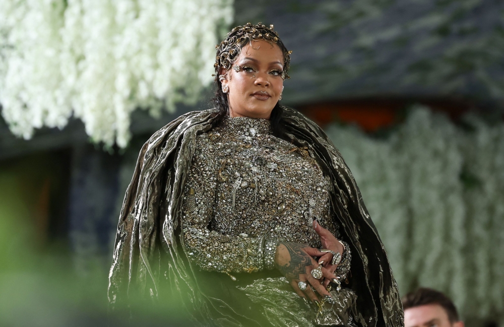 Rihanna arriving at the 2026 Met Gala. — AFP pic
