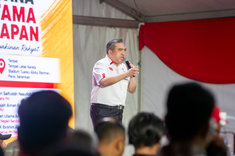 DAP secretary-general Anthony Loke speaks during the Pakatan Harapan Perdana event in Seremban, Negeri Sembilan, May 6, 2026. — Picture by Raymond Manuel