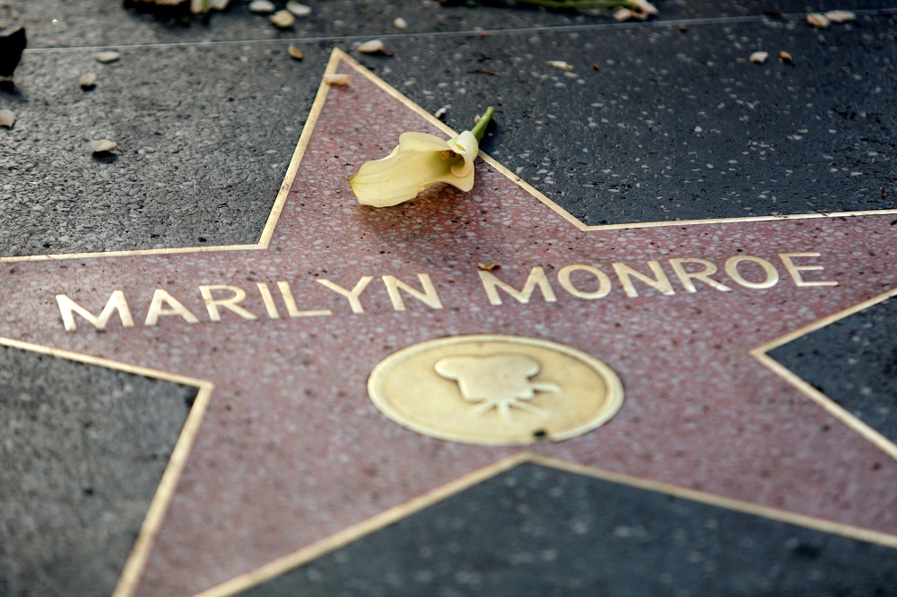 A flower lays atop the Hollywood Walk of Fame star for the late actress Marilyn Monroe in Hollywood August 5, 2012. — Reuters pic