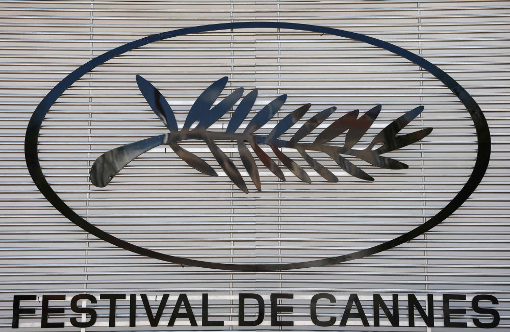 The Cannes Film Festival official logo is seen on the sidelines of the 79th edition of the Cannes Film Festival in Cannes, southern France on May 11, 2026. — AFP pic
