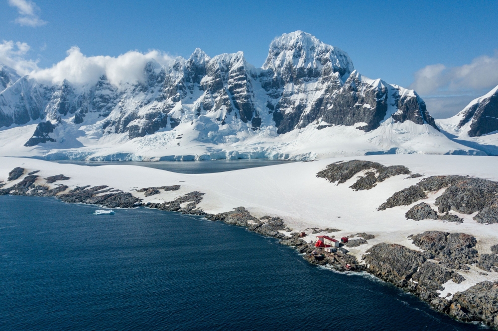 This handout picture released on August 20, 2025, by the University of Santiago USACH, shows an aerial view of Antarctica during a study led by a team of Chilean scientists of the University of Santiago with researchers from the Netherlands and Germany, to determine the presence of heavy metals in Antarctica due to the increase in tourism in the area. — Jose Jorquera/University of Santiago USACH handout pic via AFP