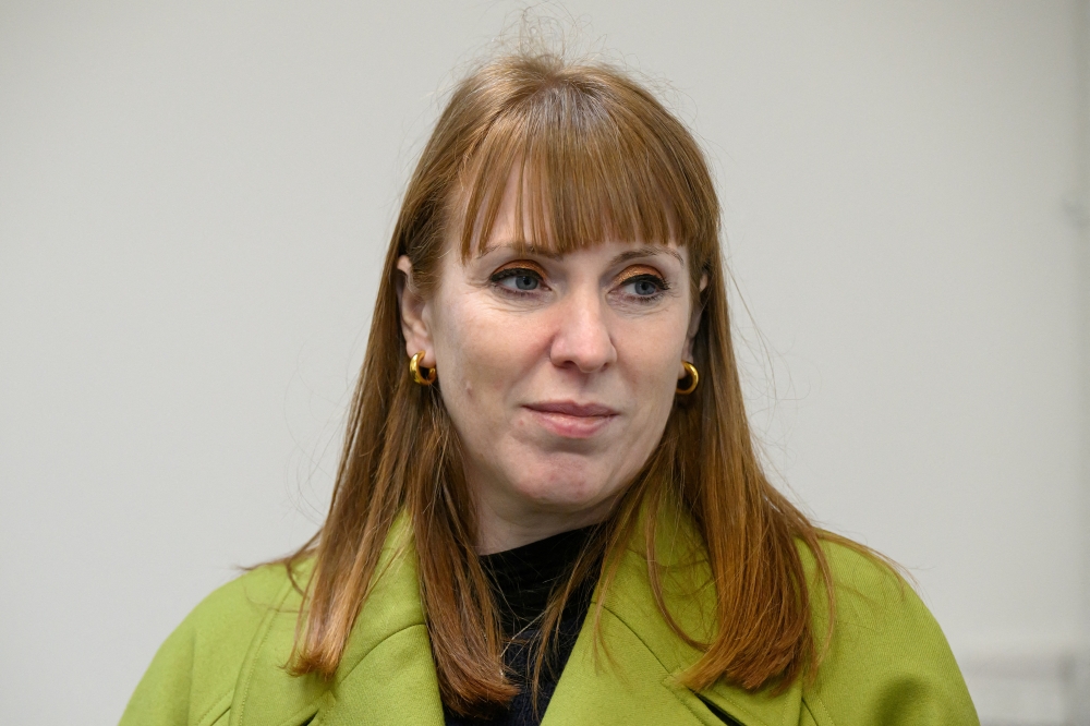 British Deputy Prime Minister Angela Rayner visits the community kitchen at the Newquay Orchard on February 10, 2025 in Newquay, Britain. — Leon Neal/Pool/Reuters pic