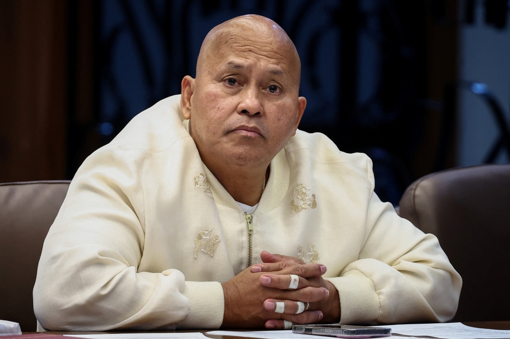 Philippine Senator Ronald ‘Bato’ dela Rosa, the chief enforcer of former president Rodrigo Duterte's drug war, attends a session at the Senate, which holds him under protective custody amid an International Criminal Court warrant, in Pasay City, Metro Manila May 12, 2026. — Reuters pic