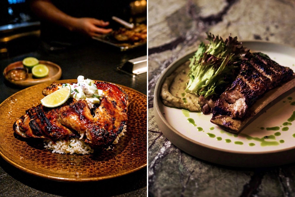 Jamaican jerk chicken i Black Angus rebra