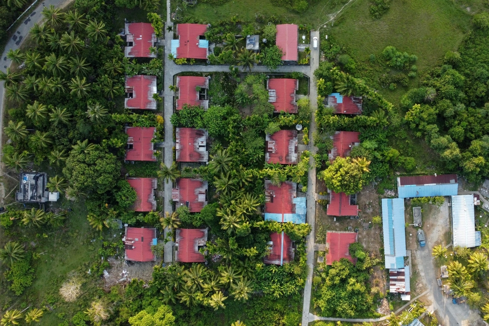 This aerial photograph taken on March 26, 2026 shows a residential area at Shastri Nagar village on the outskirts of Campbell Bay in Great Nicobar Island. — AFP pic