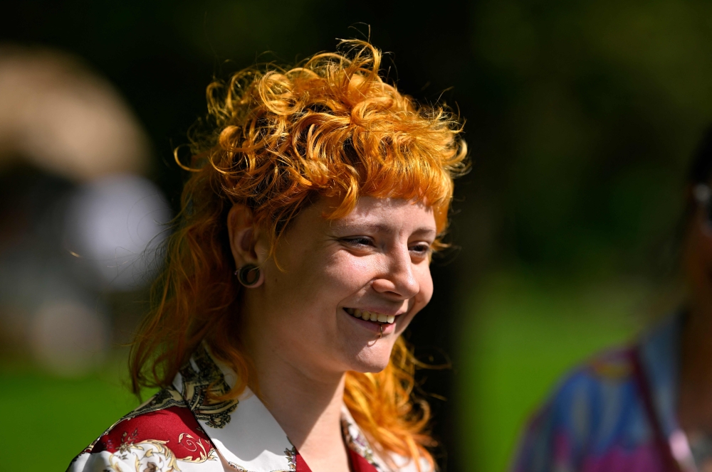 A woman attends the annual European Mullet Cup in Audregnies, southern Belgium, May 23, 2026. — AFP pic