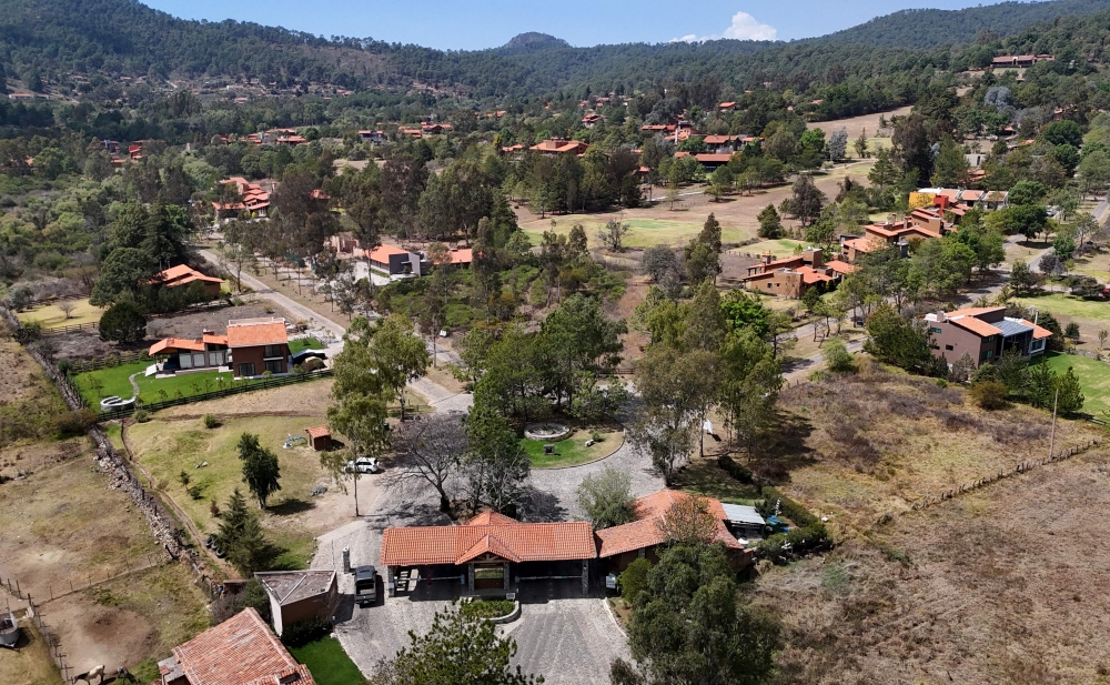 Aerial view of the house where Mexican drug lord ‘El Mencho’ was staying before his capture at the ‘Tapalpa Country Club’ in Tapalpa, Jalisco state, Mexico February 24, 2026. — AFP pic