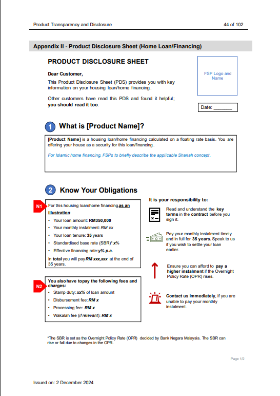 Infographic courtesy of BNM's Policy Document on Product Transparency and Disclosure