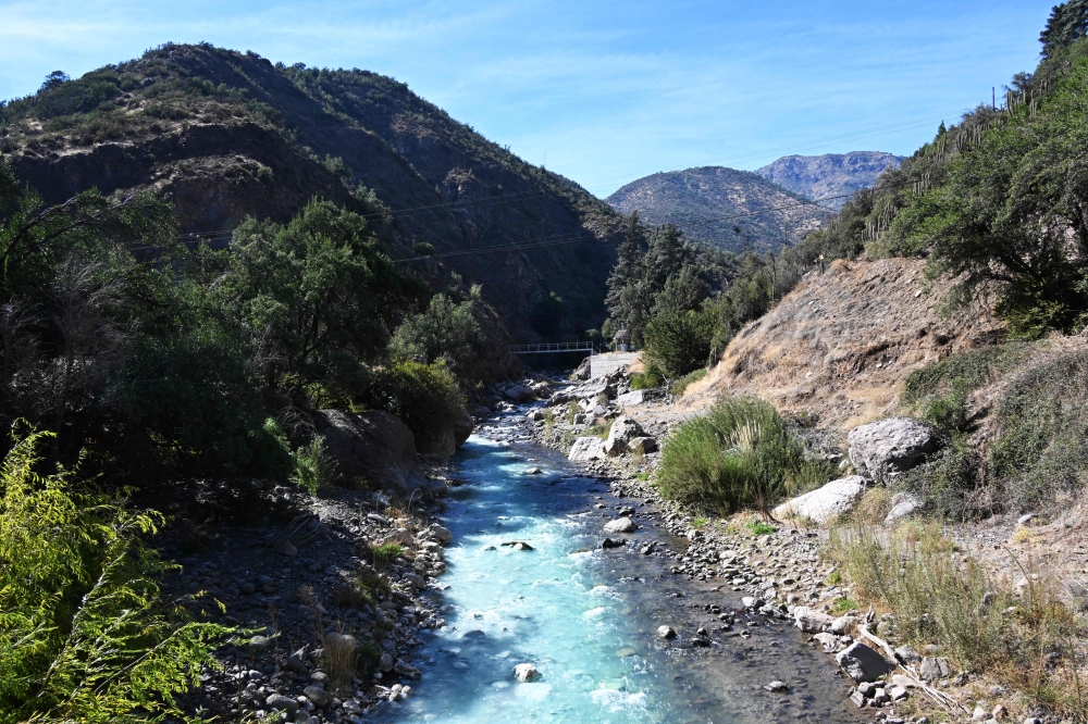 View of the Mapocho River flowing through its riverbed in the Andean foothills on the outskirts of Santiago on April 28, 2026. — AFP pic