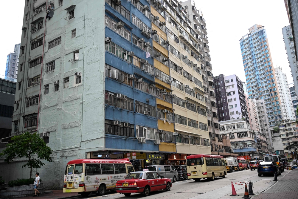 This photo taken on May 21, 2026 shows the Yee Wa Building in Cheung Sha Wan, where subdivided housing units are home to people in Kowloon, Hong Kong. — AFP pic