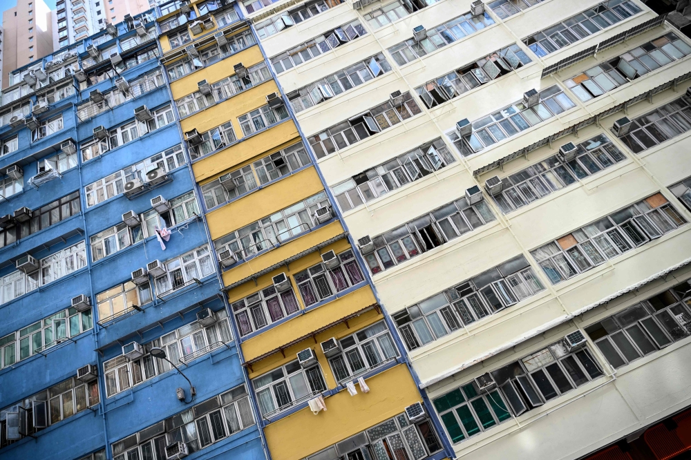 This photo taken on May 21, 2026 shows the Yee Wa Building in Cheung Sha Wan, where subdivided housing units are home to people in Kowloon, Hong Kong. — AFP pic