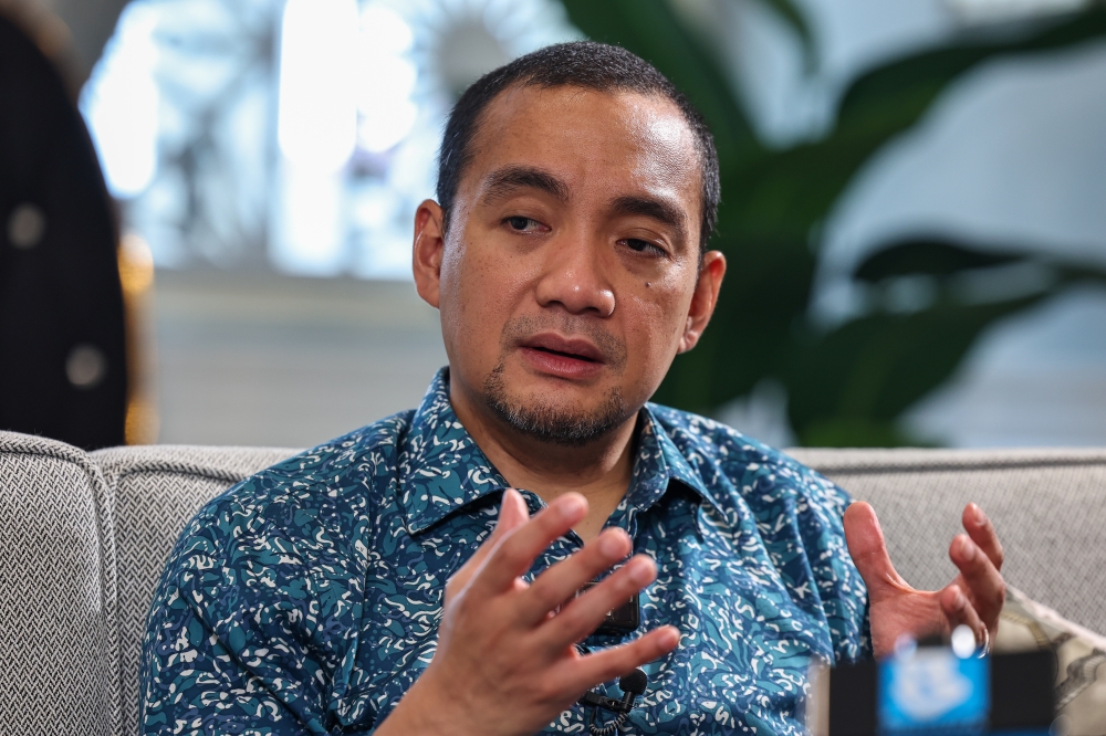 Johor Menteri Besar Datuk Onn Hafiz Ghazi speaks during an interview with Bernama at Saujana, the official residence of the Johor Menteri Besar in Johor Bahru on March 8, 2026. — Bernama pic
