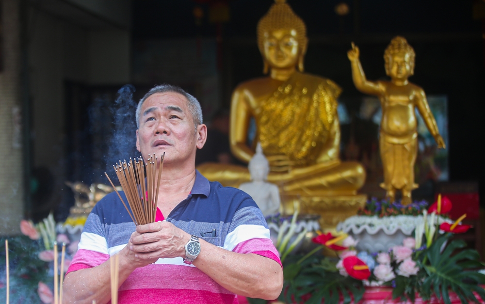Wesak Day commemorates the birth, enlightenment and passing of Gautama Buddha, and is regarded by Buddhists as a major holy day. — Picture by Farhan Najib