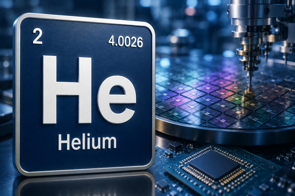 The author argues that helium — often overlooked compared with oil and gas — has become a critical resource for the global semiconductor industry, with any disruption to supplies threatening chip production and wider technology supply chains. — AI-generated image