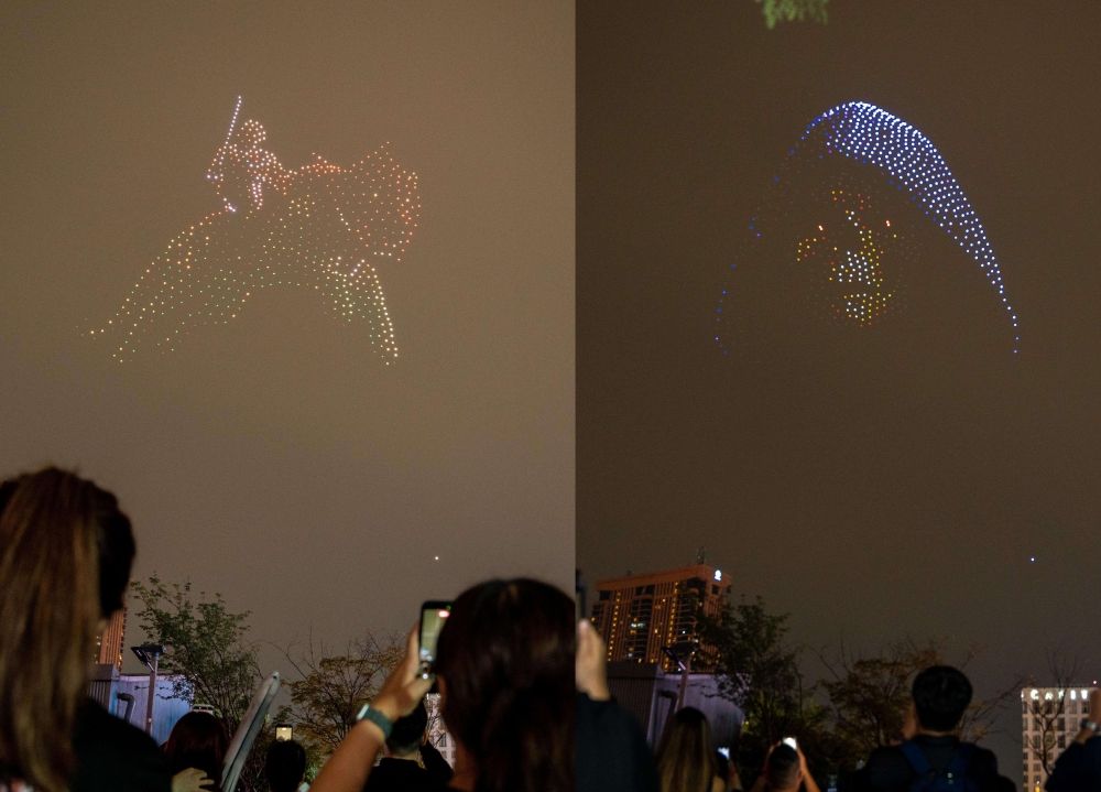 He-Man and Skeletor lit up the skies over Kuala Lumpur during the ‘Masters of the Universe’ drone light show. — Picture courtesy of Sony