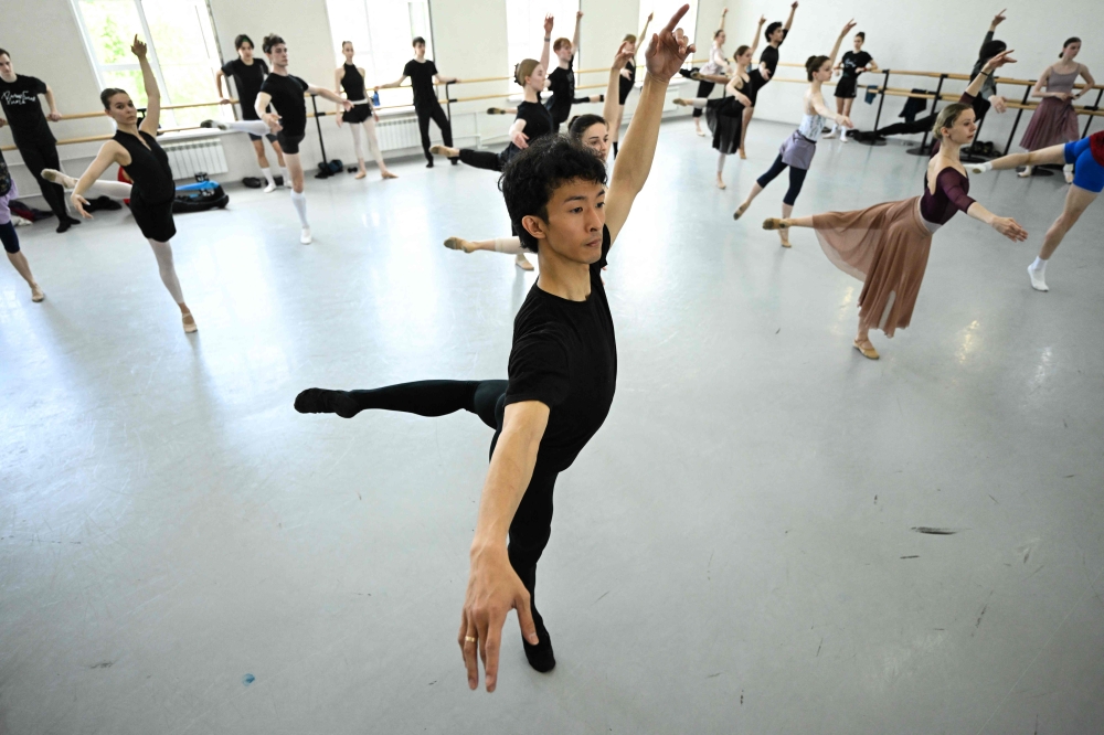 Japanese ballet dancer Jotaro Kanazasi, 32, attends a ballet lesson at the Nizhny Novgorod Opera and Ballet Theatre in Nizhny Novgorod on May 17, 2026. — AFP pic