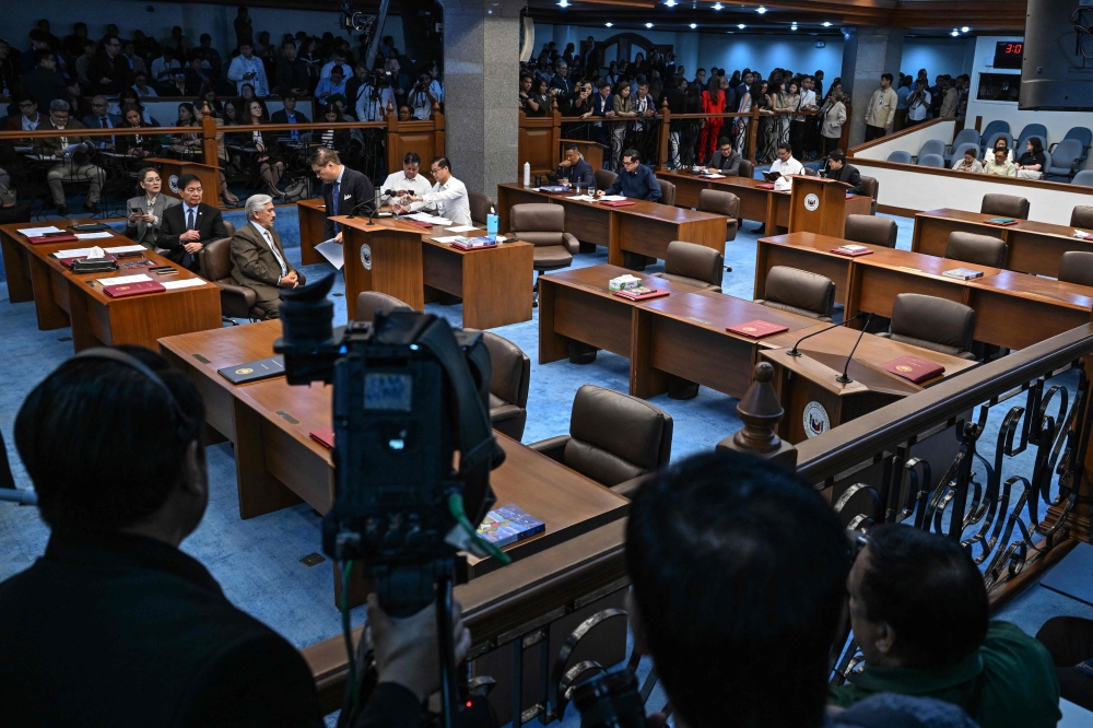 Senators wait as the pro-Duterte lawmakers boycott the plenary session at the Senate of the Philippines in Pasay, Metro Manila on June 3, 2026. Philippine minority senators wrested back control of a bitterly divided senate today ahead of Vice President Sara Duterte’s impeachment trial next month. — AFP pic