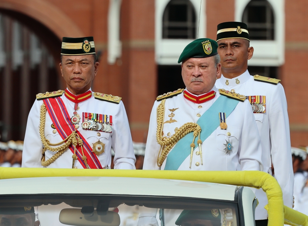 Sultan Ibrahim graces Trooping of the Colours ceremony at Dataran Pahlawan Negara, inspects parade