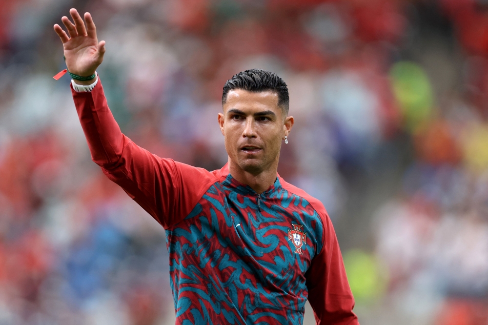 Cristiano Ronaldo of Portugal reacts during warm-ups before the Fifa World Cup 2026 Group K match between Portugal and Congo DR at Houston Stadium in Houston June 17, 2026. — AFP pic