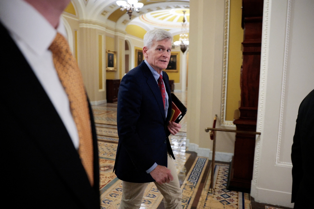 US Senator Bill Cassidy (R-LA) leaves the Senate Chamber after criticising the deal between Iran and the Trump administration, in Washington, D.C., US, June 17, 2026. — Reuters pic