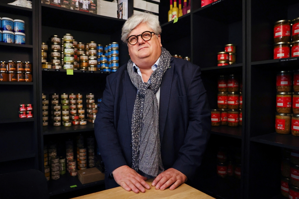 Fabien Chevalier, chairman of French foie gras producers group CIFOG and Managing director of Maison Lafitte, poses in the Maison Lafitte shop after an interview with Reuters, in Paris May 19, 2026. — Reuters pic
