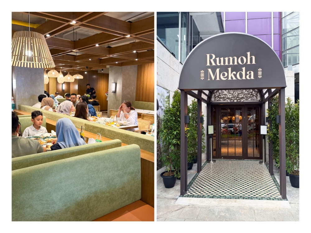 Dine in comfort at the newly opened restaurant (left) and you enter the restaurant from the front (right). — Pictures by Lee Khang Yi